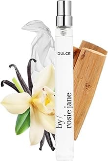 Rosie Jane Travel Perfume Spray (Dulce) - Clean, Non-Toxic Body Mist with Creamy Vanilla, Brown Sugar & Warm Hinoki Wood - Paraben, Sulfate & Phthalate Free (10ml)