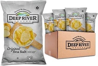 Deep River Snacks Original Sea Salt Kettle Cooked Potato Chips, Non GMO, 8 Ounce (Pack of 12)