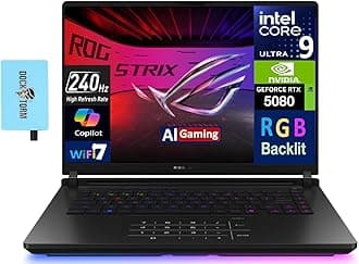 ASUS ROG Strix Scar 16 (2025) AI Gaming Laptop, 16" 2.5K ROG Nebula HDR Mini LED 240Hz Display, Intel Core Ultra 9-275HX, GeForce RTX 5080 16GB, 32GB DDR5, 2TB PCIe SSD, Windows 11 Pro, w/USB Hub