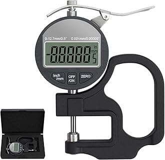 NeoteckDigital Thickness Gauge 0.5 inch/12.7mm, 0.00005"/ 0.001mm, Thickness Meter Precise Electronic Micrometer with LCD Display