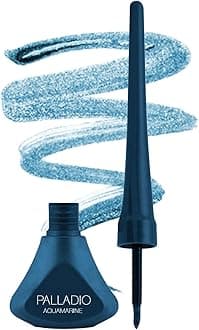 Liquid Eyeliner, Highly Pigmented and Waterproof, For Intense Eye Definition, Smear-proof Eyeliner Liquid, Includes Easy Grip Wand and Felt Tip Applicator, Aquamarine