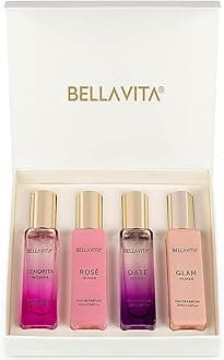 Bellavita Luxury Women's Gift Set with Date Senorita Glam & Rose | Floral Fruity Musky Rose White Floral Scent Profiles | Gift Set (4×20 ml) | Women's Perfume | Perfect Christmas & New Year Gift