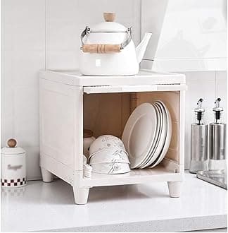 Raawan 1 Units Plastic Cupboard for Clothes Plastic Cabinet for Storage Foldable Wardrobe for Clothes Plastic Cloth Rack for Storage Clothes Storage Cabinet Plastic Modular Drawer Storage Box,White