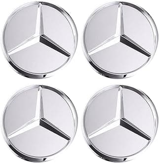 4PCS Wheel Center Caps for Mercedes Benz A C E S Class GLK CLA GLA GLC GLE CLS SLK Series, 75mm/2.95" Car Wheel Hub Caps ABS Rim Center Hub Cover (Silver)