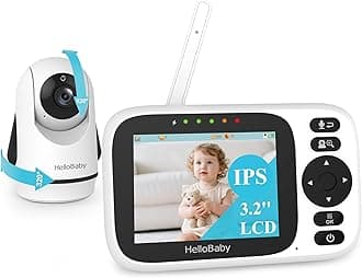 Baby Monitor with 3.2'' IPS Screen - Baby Camera Monitor with Remote Pan-Tilt-Zoom Camera No WiFi, Infrared Night Vision, 1000ft Wireless Connection