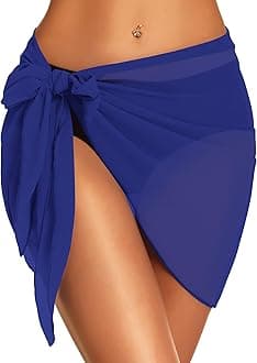 Swimsuit Coverups for Women Sarong Beach Bikini Wrap Sheer Short Skirt Chiffon Scarf for Swimwear