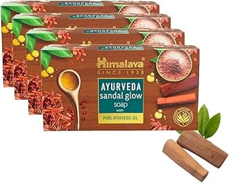 Ayurveda Sandal Glow Soap, 75 gm (Pack of 4, 300 gm), Save on MRP