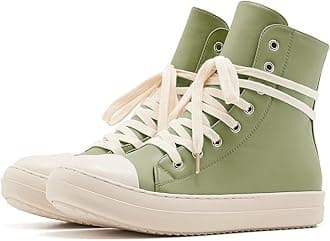 Fashion High Top Sneakers for Women Lace Up Canvas Shoes with Zipper Comfort Platform Walking Shoes