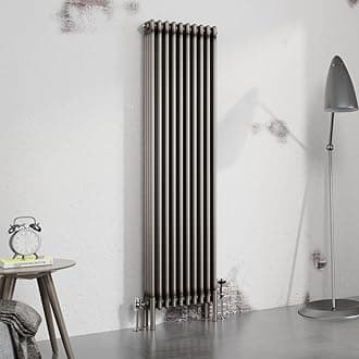 Warmehaus 1800x470mm Raw Metal Vertical 4 Column Radiator Traditional Cast Iron Style Bathroom Radiator Central Heating