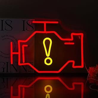 Check Engine Neon Sign Led Neon Lights Neon Signs for Wall Decor Light Up Sign for Birthday Party Club Gift