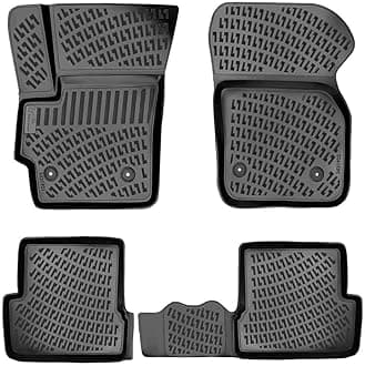 RizLiner Floor Mats Compatible with Mazda 3 2010-2013 Custom Fit Rubber Car Mats 3D Laser Measured Floor Liners All Weather Heavy Duty Waterproof Odorless Non-Slip TPE (Front & Rear, Black)