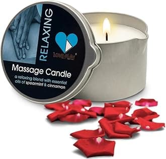 LOVE PLAY Massage Oil Candle for Home SPA - Vegan Moisturizing Body Oil Candle for Pure Relaxation - Hydrating Skin Care Massage Oils with Essential Oils (6.76oz) (Relaxing)