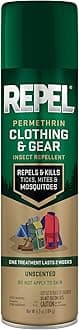 Repel Permethrin Clothing & Gear Insect Repellent, Use on Outdoor Gear, Tents and Sleeping Bags, Repels Mosquitoes, Ticks, Mites, (Aerosol Spray) 6.5 fl Ounce