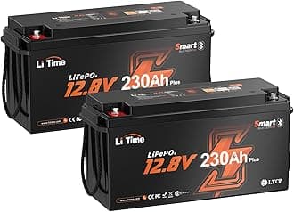 Litime 2-Pack 12V 230Ah Bluetooth Lithium RV Battery, Low Temp Cutoff Protection, Built-in 200A BMS, Max 2944Wh Energy, LiFePO4 Battery Perfect for RV, Trolling Motor, Off Grid, Backup Power