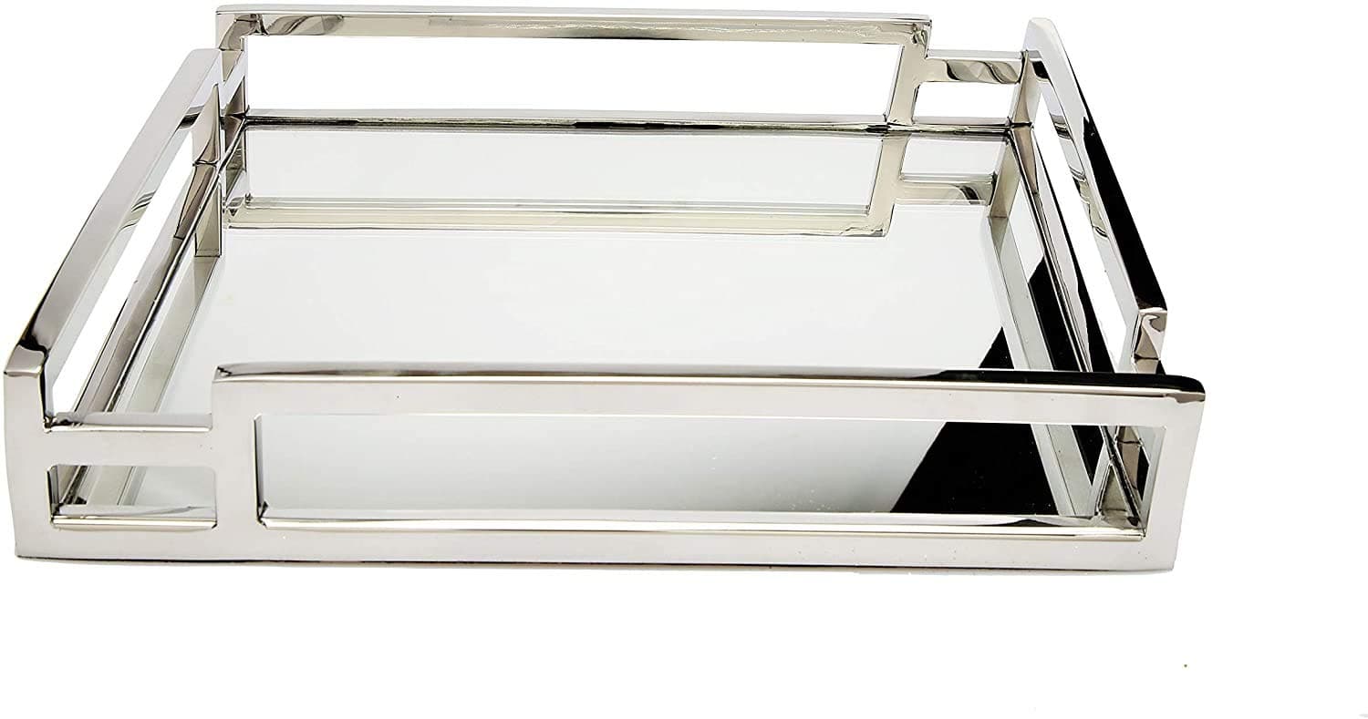 Pizzaz Beautiful Rectangular,Vanity Mirror Tray 15.75x15.75x2