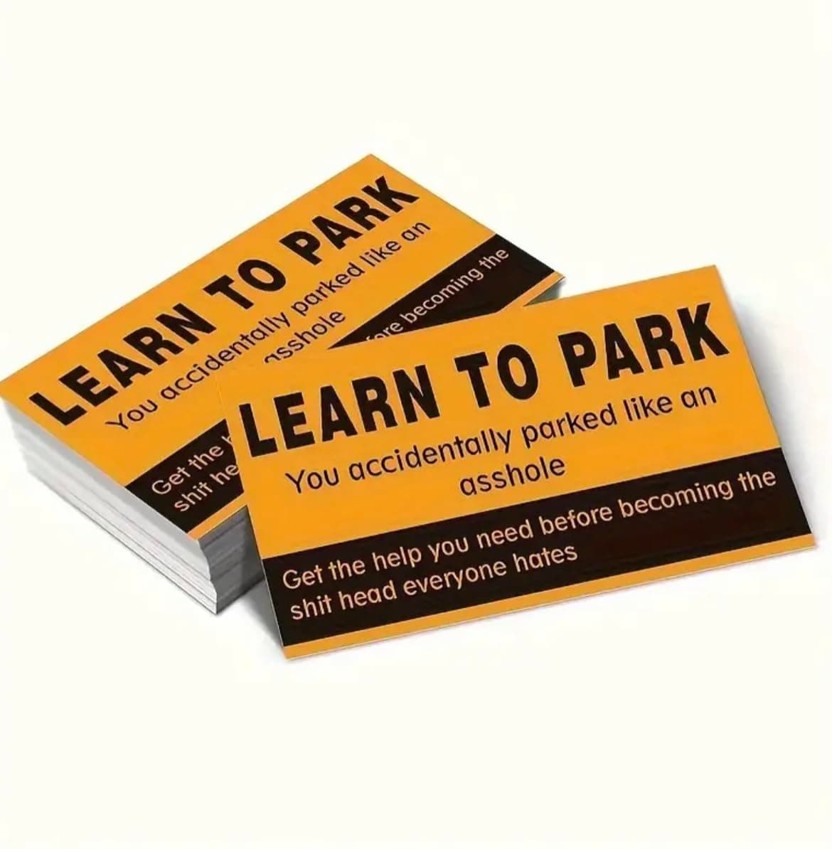 Bad Parking Cards, 20 Pcs Funny Parking Violation Notes, Learn To Park