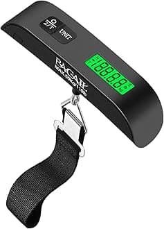 Digital Luggage Scale, 110lbs Hanging Baggage Scale with Backlit LCD Display, Portable Suitcase Weighing Scale, Travel Luggage Weight Scale with Hook, Strong Straps for Travelers