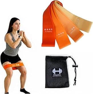 Resistance Loop Bands Set for Squats, Stretching, Strength Training Exercises, HIPS & Glutes Heavy Workouts for Men & Women