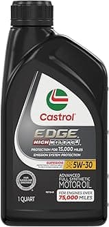 Castrol 06128 Edge High Mileage Black ILSAC GF-5, API SN, ACEA A1/A5, ACEA B1/B5 5W30 Synthetic Motor Oil, 1 Quart