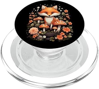 Mushroom Fox Kawaii Cottagecore Aesthetic PopSockets MagSafe PopGrip for iPhone