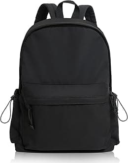 BITUORSchool Backpack, Casual Daypack Men Women, Causal Bags, 15In Laptop Rucksack Bag, Work Daypack Waterproof Backpack Lightweight Rucksack School Bookbag for Teenage Girls Boys, Black