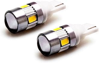 T10 W5W 168 194 12V White Canbus Error Free LED Car Light Bulb with Lens 6X5730SMD (Pack of 2)