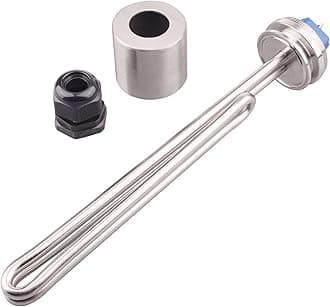DERNORD 1.5" Inch (OD50.5mm) Tri-clamp Foldback Heating Element Stainless Steel Immersion Water Heater (240V 2500W)