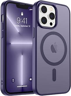 Magnetic for iPhone 13 Pro Max Case, [Compatible with MagSafe] [Military Grade Drop Protection] Translucent Matte Shockproof Anti-Scratch Phone Cover, Dark Purple