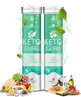 Healthy Nutrition - Just for the Health of it Keto Guru Watersoluble 20 Effervescent Tablets Weight Reduction For Men&Women Pack Of 2