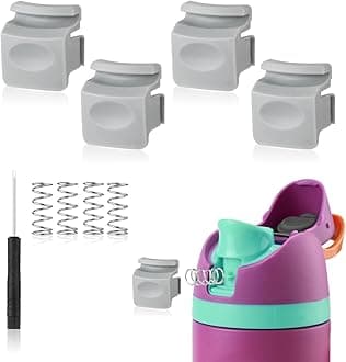 4pcs Replacement Button Compatible with Owala FreeSip 24oz 32oz, BPA-Free Water Bottle Lid Mouth Push Button Switch Replacement Parts for Owala 19/24/32/40oz Bottle Accessories, Grey