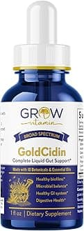 grow vitamin GoldCidin Gut Health Supplement, 18 Botanical Extracts, Eliminates Irritants & Biofilms, Promotes Beneficial Flora, 18 Botanical & Essential Oil Blend - (1 oz)