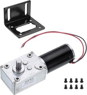MECCANIXITY DC 12V High Torque Turbine Worm Geared Motor with 8mm Shaft 30RPM Geared Motor with Wire for Electric Fireplace