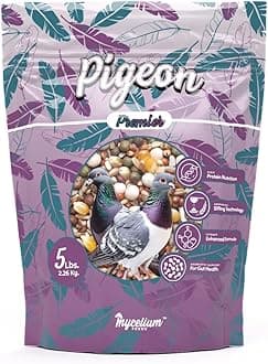 Mycelium Organic Pigeon Premier Feed (5 LB Bag) | High-Protein Wild Bird Food with Probiotics & Vitamins | Supports Strength, Gut Health & Daily Performance | Non-GMO, No Fillers, Made in USA