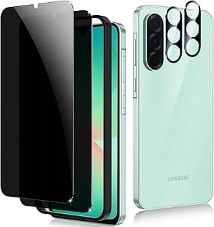 2+2 Pack for Samsung Galaxy A26 Privacy Screen Protector & Camera Lens Protector, Anti Spy Shatterproof Tempered Glass Film with Easy Installation Frame, Bubble Free Case Friendly