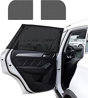 2 PCS Car Window Shades, Auto Front Rear Side Window Sun Shades for Block Heat & UV Protection, Breathable Mesh Baby Window Screen Covers, Universal Car Accessories (SUV Back)