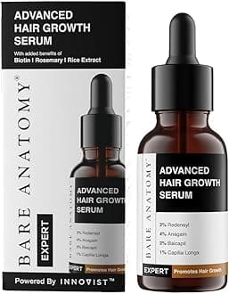 Advanced Hair Growth Serum| 3% Redensyl - 2x Better Results than Minoxidil | + 4% Anagain + 3% Baicapil | Rosemary, Biotin | Hair growth & Hair fall control serum for Women & Men | 30mL