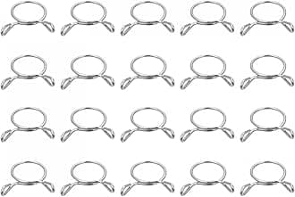 uxcell Fuel Line Hose Clips, 20pcs 14mm ID Fit 15.5-16mm OD Hose 304 Stainless Steel Water Pipe Air Tubing Spring Hose Clamps for Motorcycle Scooter