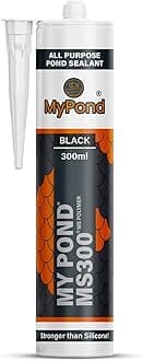 MS300 Marine Sealant, Window Sealer, Pond Sealer for Leaks Concrete Glass Metal, MS Polymer Adhesive 4x Stronger than Aquarium Silicone Caulking, Black Pond Liner Marine Adhesive Sealant, 300ml