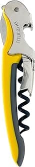 Franmara Soft-Touch Murano Two-Step Waiter Corkscrew with Nonstick Spiral (Yellow)