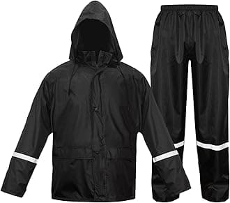 LOOGU Rain Suit, Rain Gear for Men Waterproof, Lightweight Rain Coat, Breathable Mens Rain Jackets Hood