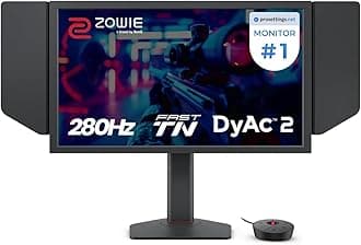 Zowie XL2546X+ 24.1 Fast TN 280Hz Gaming Monitor for Esports, Motion Clarity DyAc 2, 1080p, XL Setting to Share, S Switch, Shielding Hood, Industrial Grade Bearing Height Adjustment