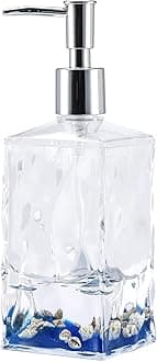 Locco Decor Acrylic Liquid 3D Floating Motion Bathroom Kitchen Vanity Accessory Soap Lotion Dispenser Oceam Theme Shell