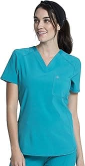 Cherokee Infinity V-Neck Nurse Scrub Top for Women with Rib-Knit Panel and Tuckable CK687A