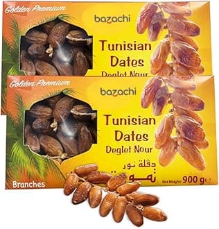 Golden Harvest: Finest Tunisian Dates with Branches - 900g Premium Selection (Pack of 2)