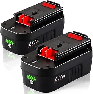 TenHutt 【Lithium-ion 6.0Ah! | NOT Ni-Mh】 2Packs 18V Replace Battery for Black and Decker 18V Battery 6.0Ah HPB18 HPB18-OPE 244760-00 A1718 FS18FL FSB18 Firestorm Cordless Power Tools Lithium Battery