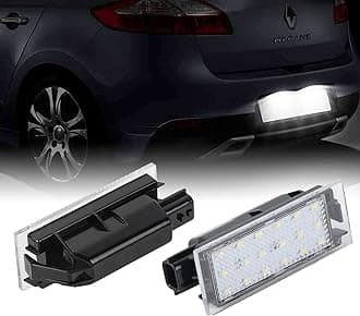 Number Plate Lights for Megane II III Vel Satis Twingo II Clio III IV Espace IV Laguna II III Phase II Master II, LED License Plate Light with Canbus Error Free, 2Pcs License Plate Lamp
