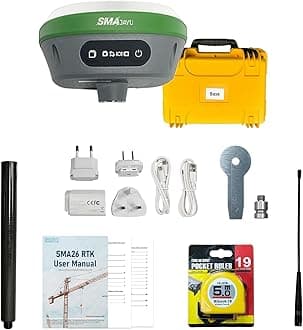 SMA26 Pro GNSS Base Receiver RTK Surveying System, Work as Base Station for Drones, 4G/WiFi/Bluetooth, 32GB 10000mAh, IP67 Waterproof, Ideal for Land, Construction, and Forestry Survey(exclude tripod)