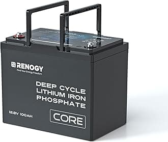 Renogy 12V 100Ah LiFePo4 Leisure Battery, 12V Lithium Battery up to 5000+ Deep Cycles, Core Series Battery with BMS Protection for Trolling Motor,Off-Road,Cabin,Marine,Off-Grid Home Energy Storage