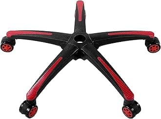 VEVOR Office Chair Base Replacement, 28", 2500 lbs Static Load, Heavy Duty Universal Computer Desk Chair Stool Base Part with 5 Casters and Reinforced Legs, Desk Chair Base Replacement, Black + Red