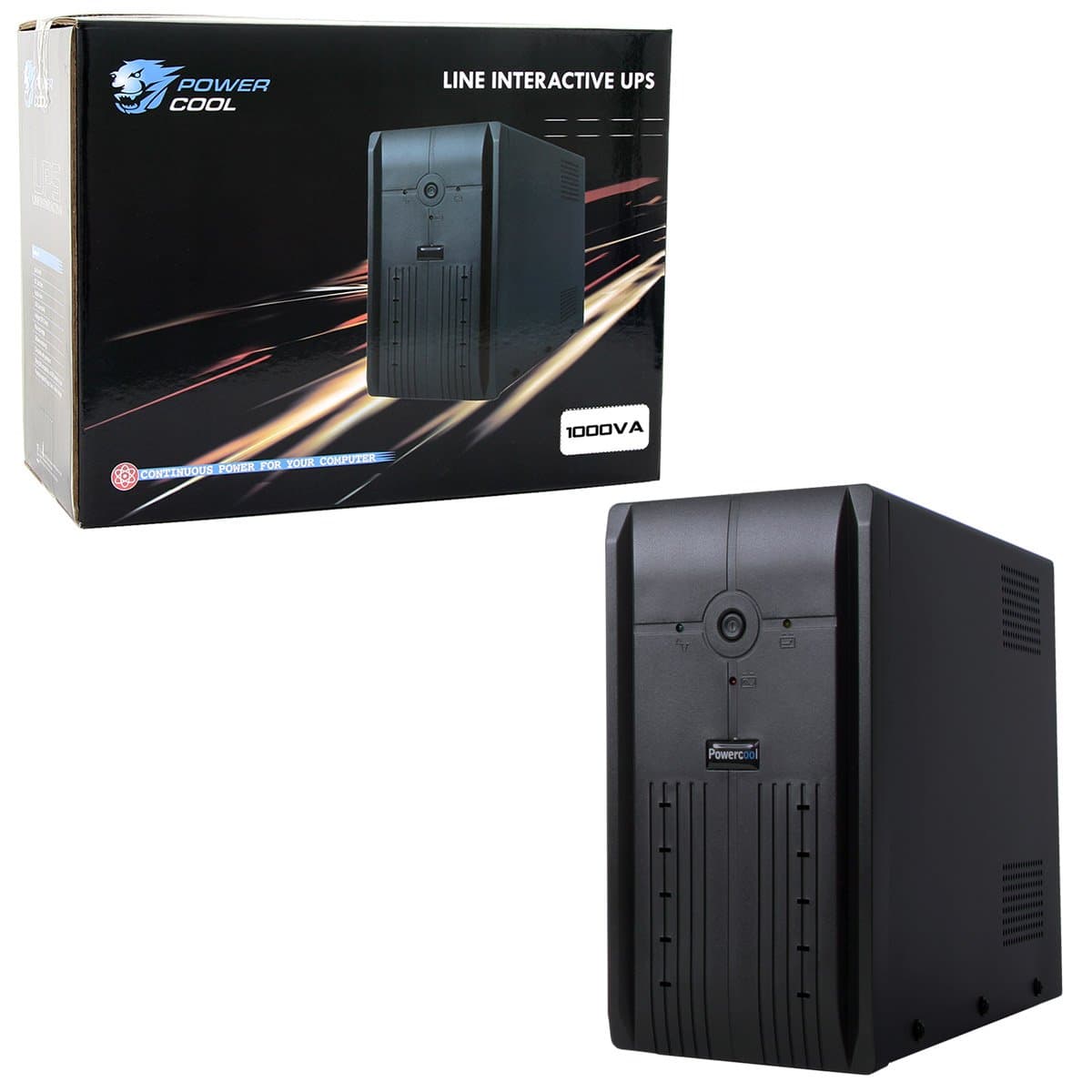 1000VA Smart UPS Battery Backup – 600W Line-Interactive Uninterruptible Power Supply with AVR, RJ45 Surge Protection, 3× UK Outlets, 3× IEC, Generator Compatible | 12V 7Ah Battery